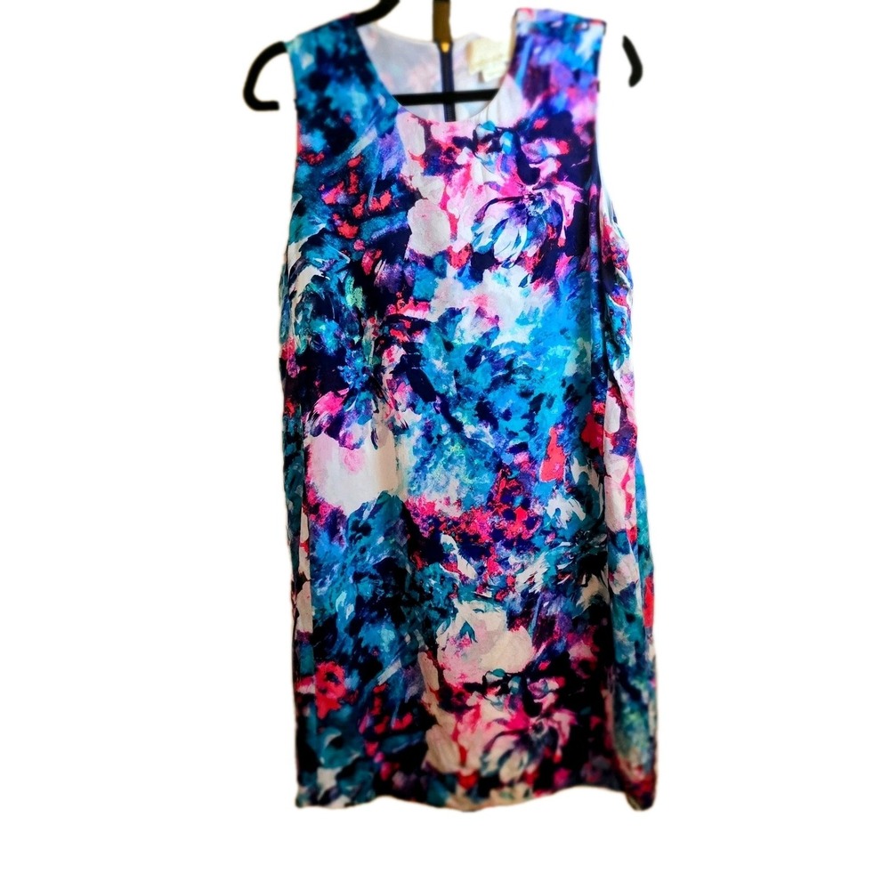 Cynthia Rowley‎ Silk Sheath Dress Sleeveless Size 12 Multicolor